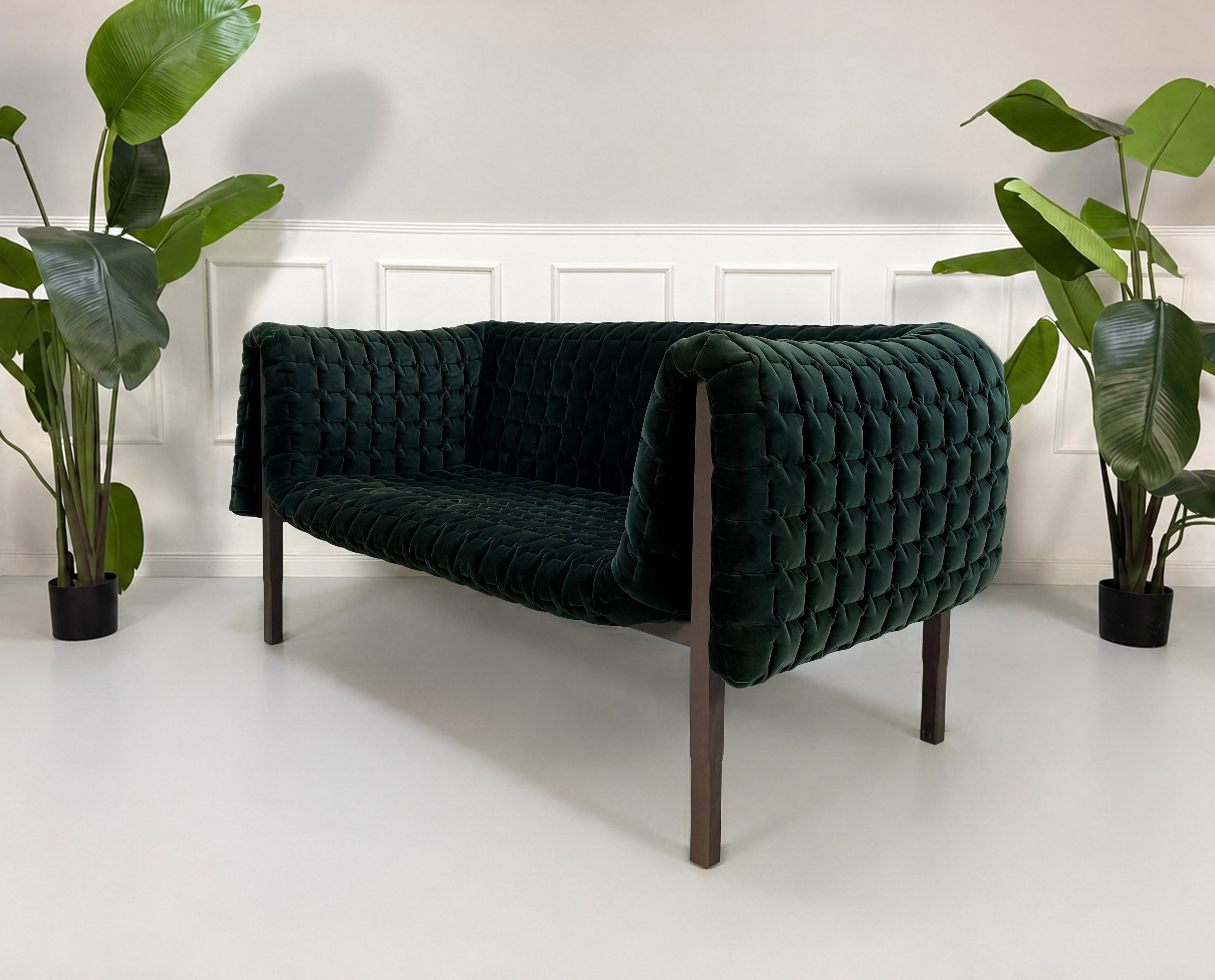 Ligne Roset Ruché Designer Sofa Stoff Grün Couch