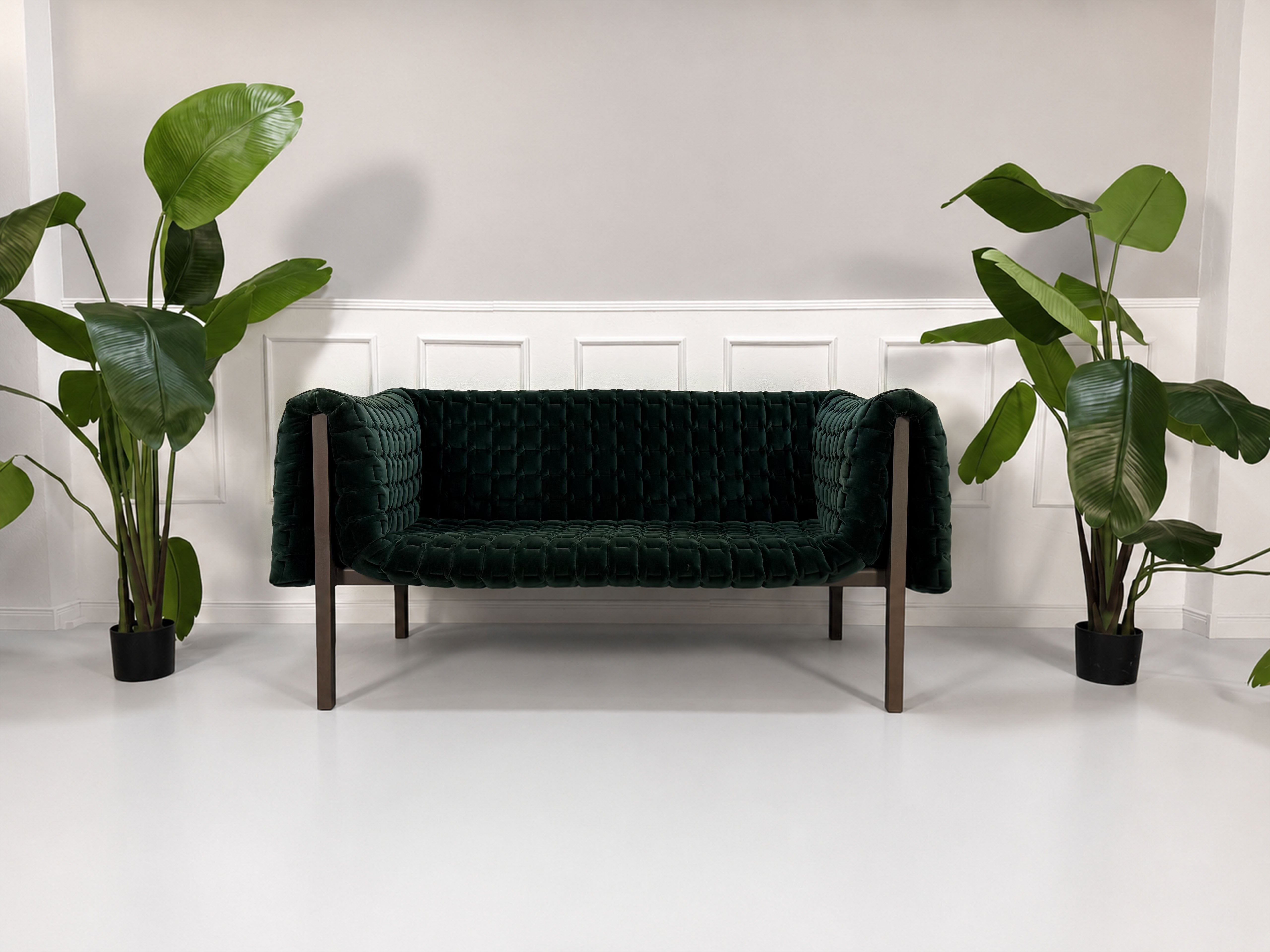 Ligne Roset Ruché Designer Sofa Stoff Grün Couch