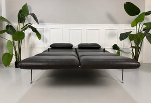 Brühl Roro Medium Sofa Leder Braun – Seitenansicht mit Drehsitzen | Aaron GmbH