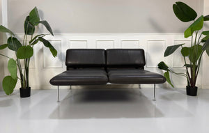 Brühl Roro Medium Sofa Leder Braun – Rückansicht mit verstellbarer Lehne | Aaron GmbH
