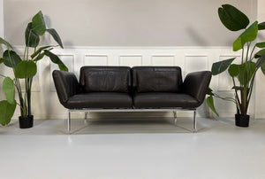 Brühl Roro Medium Sofa Leder Braun – Frontansicht | Aaron GmbH