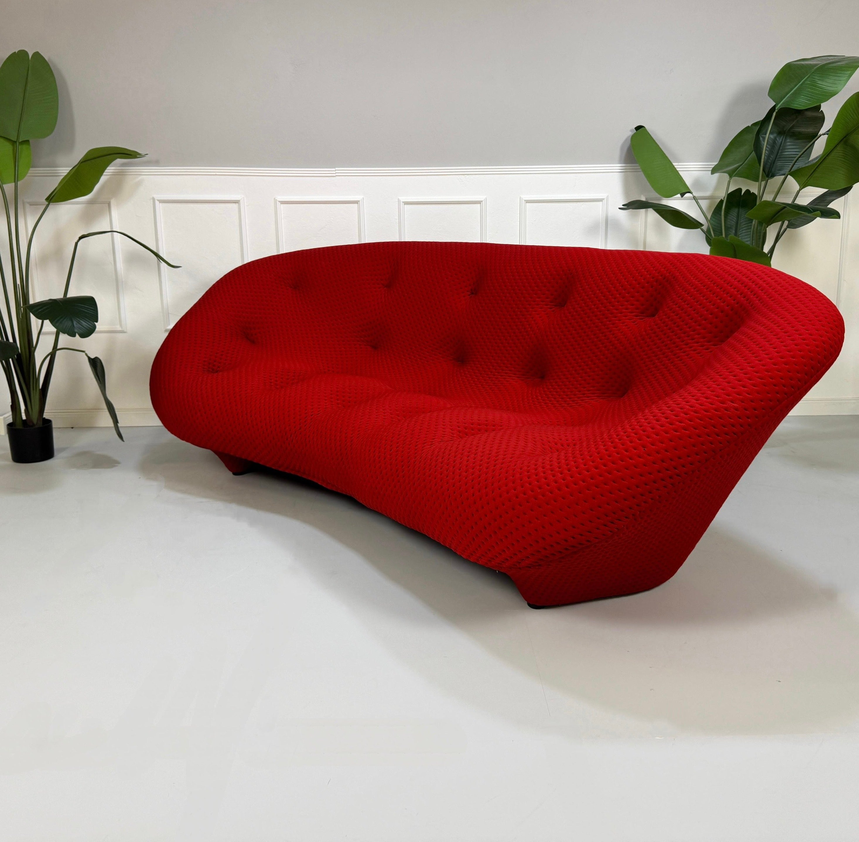 Ligne Roset Ploum Designer Sofa Rot Stoff