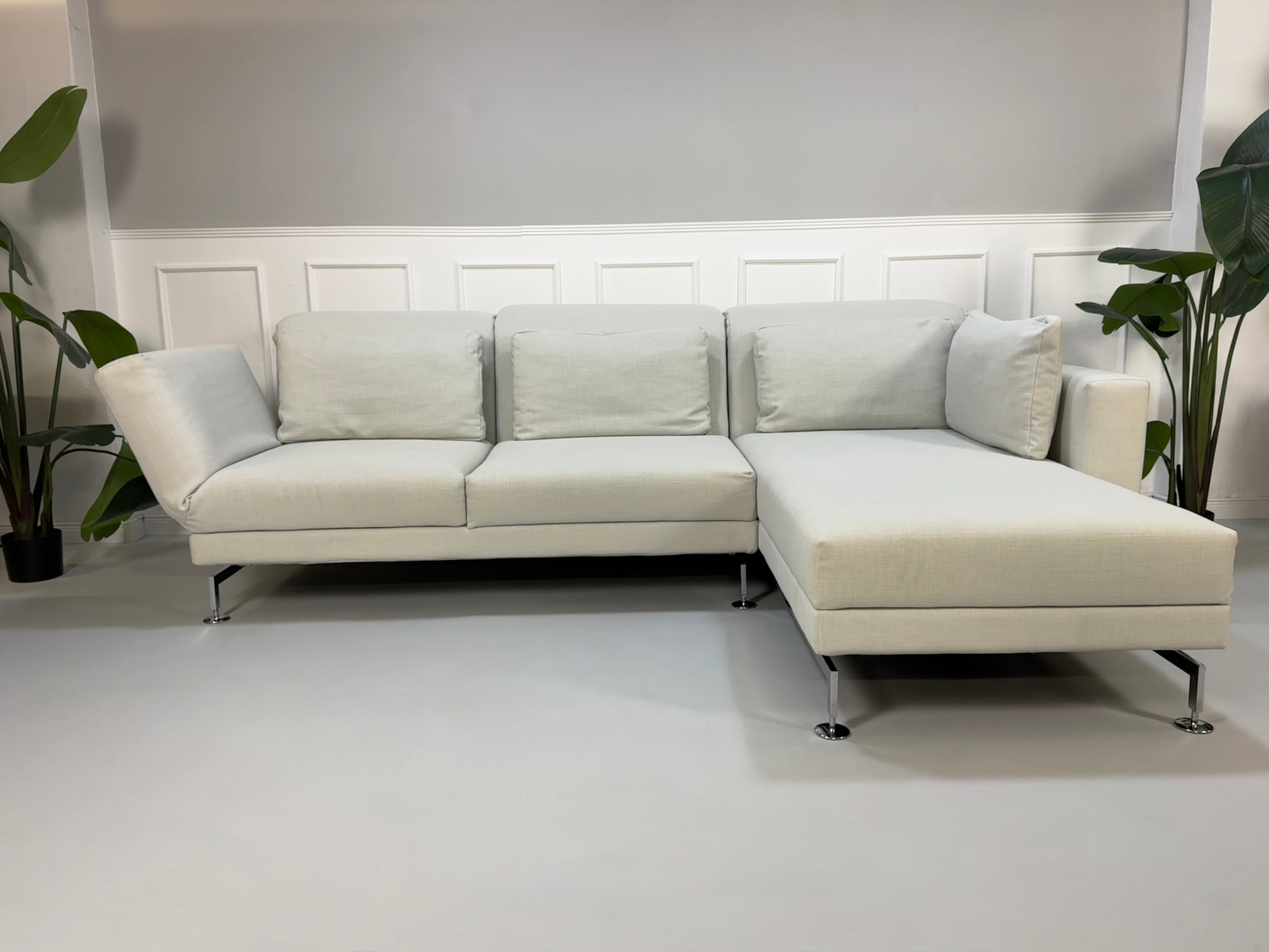 Brühl Moule Ecksofa Stoff Sofa Schlaffunktion Weiß Ausstellungsstück