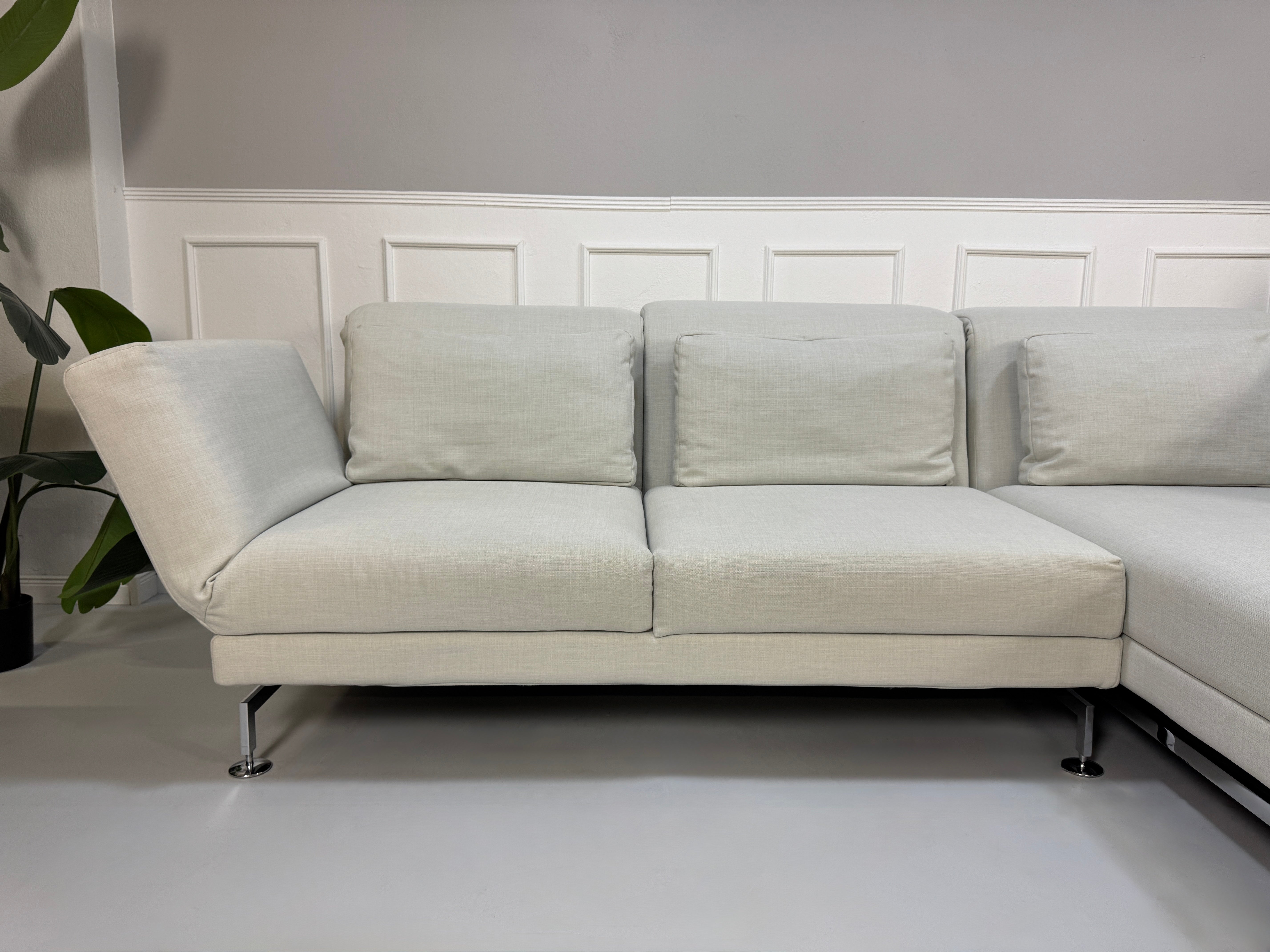 Brühl Moule Ecksofa Stoff Sofa Schlaffunktion Weiß Ausstellungsstück
