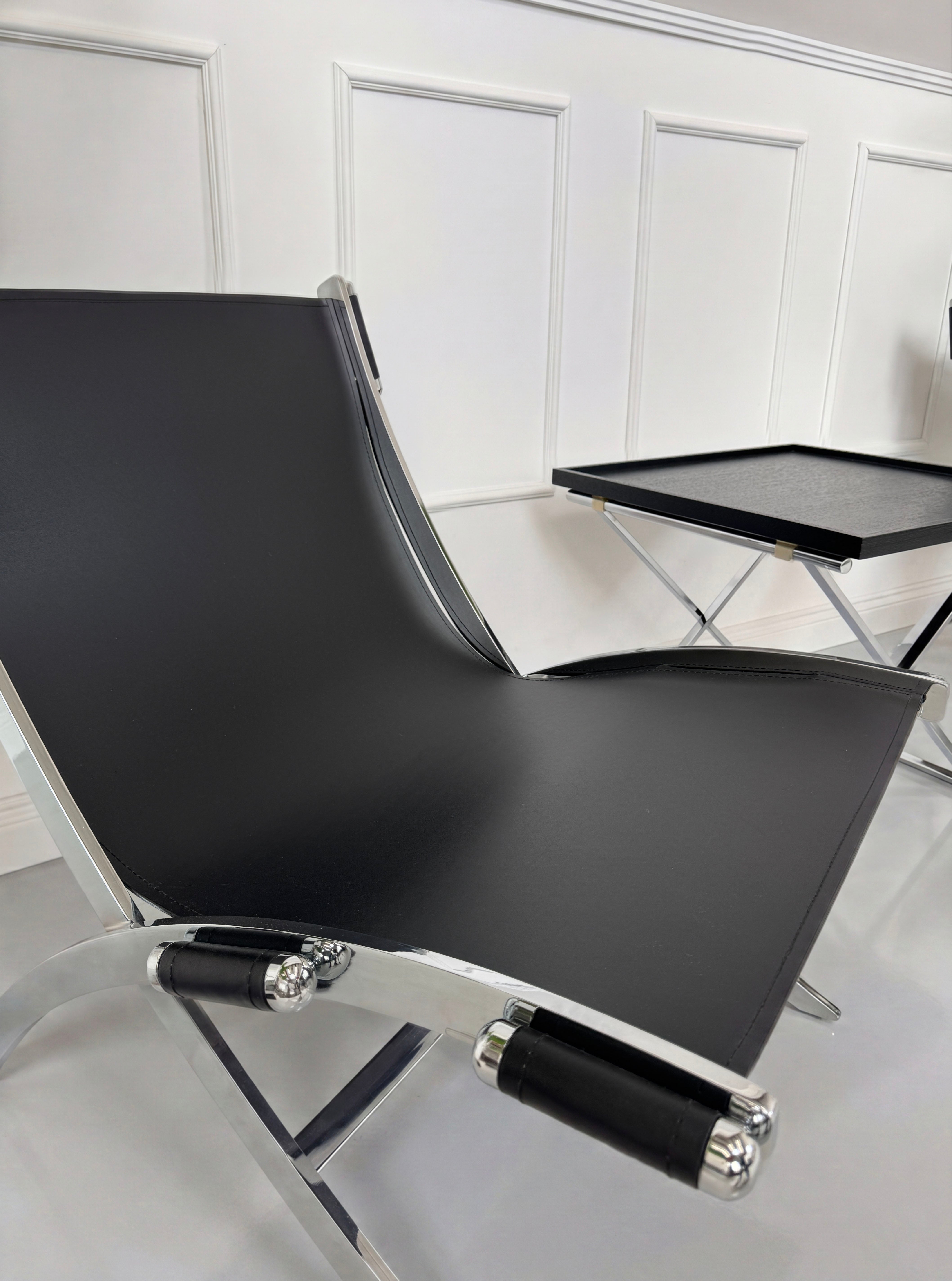 Flexform Timeless Chair Stuhl Leder Schwarz Citterio – Lehnenansicht | Aaron GmbH