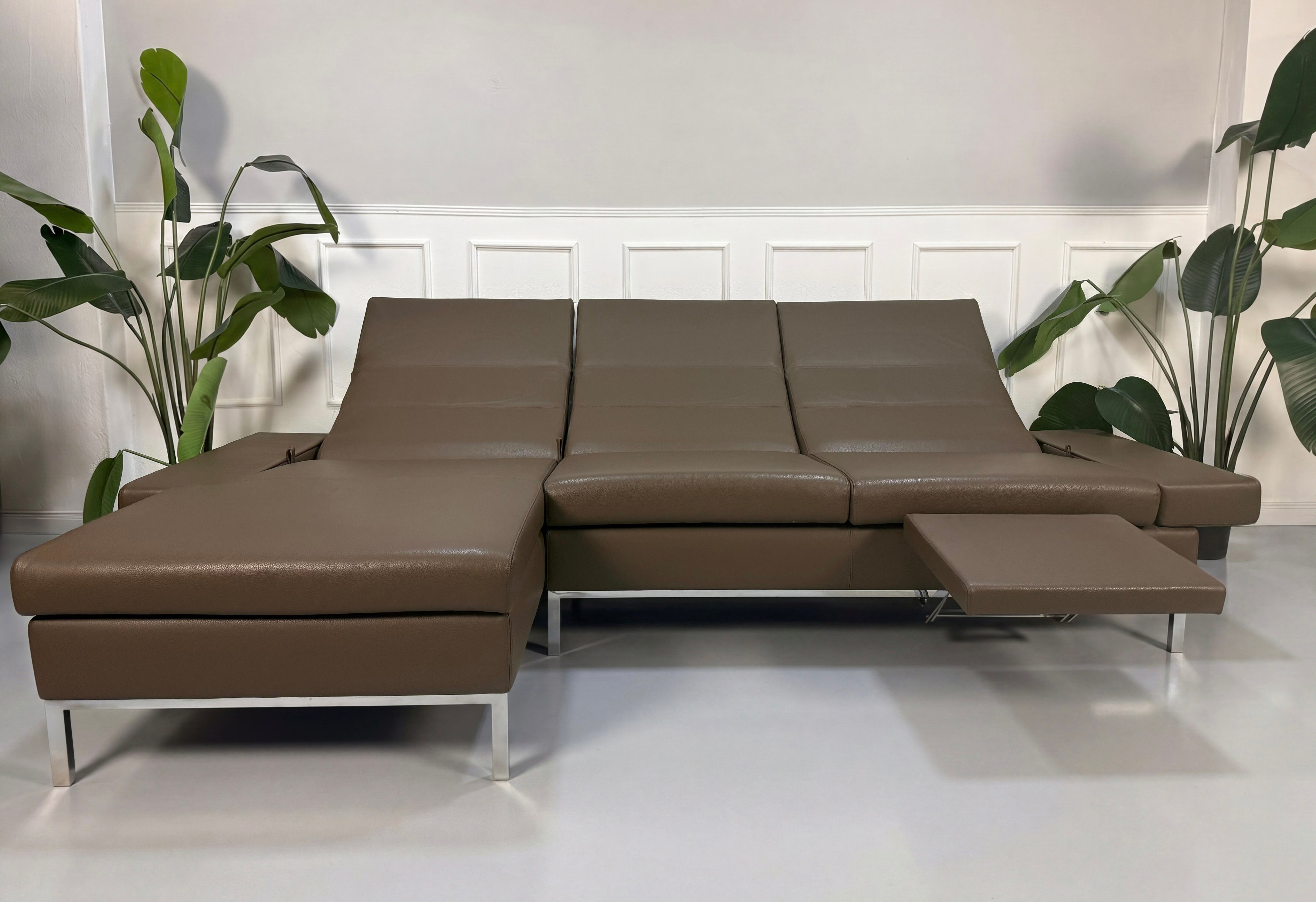 Brühl Tomo Designer Sofa Couch Braun Leder Ausstellungsstück