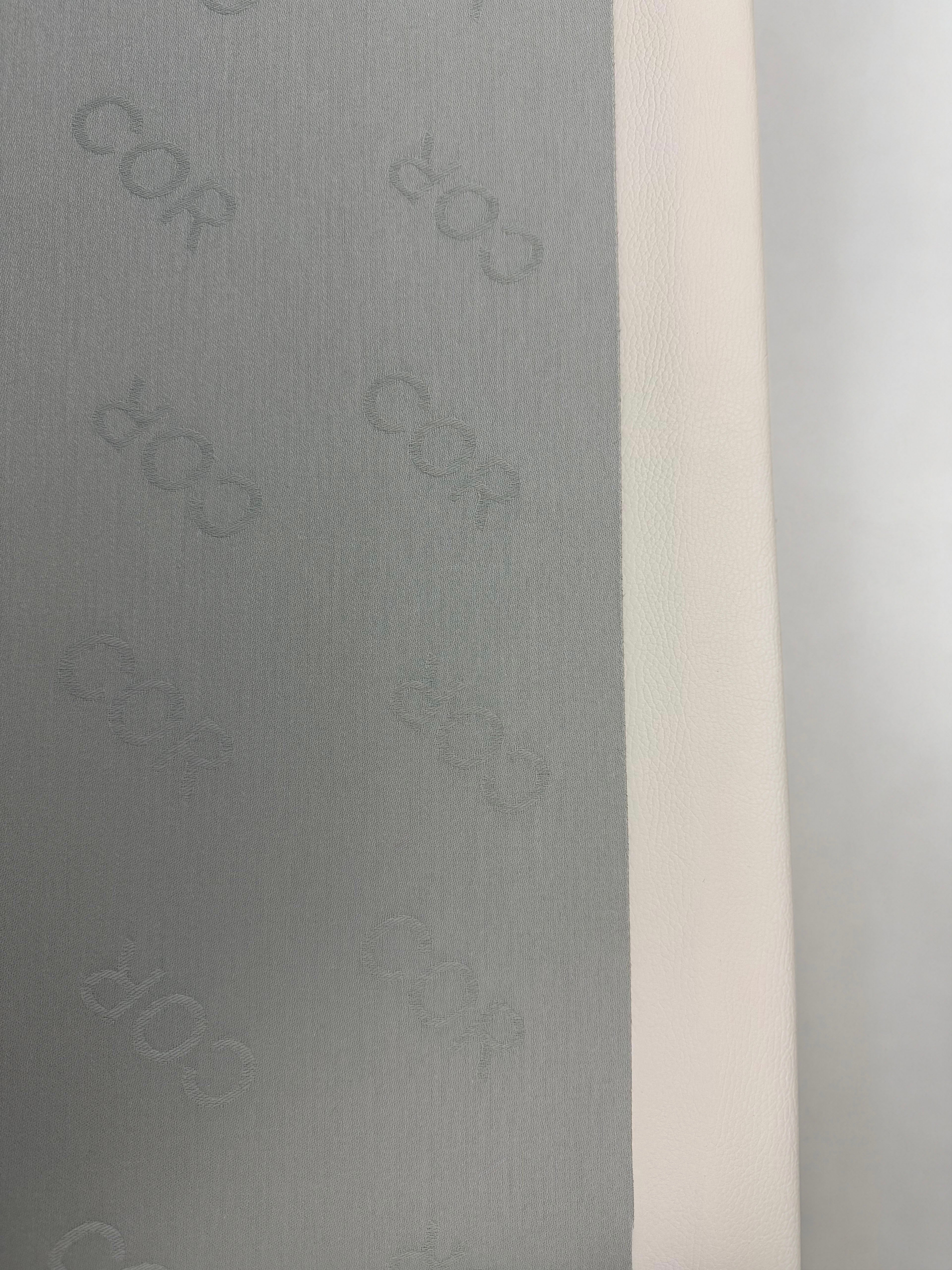 Gebrauchtes graues COR Conseta Designer Leder Sofa vor einer Wand, stilvoll und modern eingerichtet.
